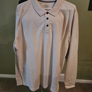 Long Sleeve Polo Shirt - Beige by Arrow